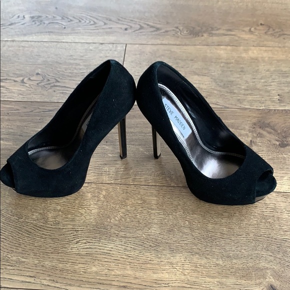 Steve Madden Black suede platform heels - Picture 6 of 9
